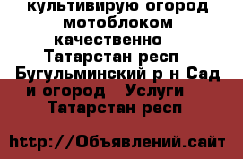 культивирую огород мотоблоком качественно  - Татарстан респ., Бугульминский р-н Сад и огород » Услуги   . Татарстан респ.